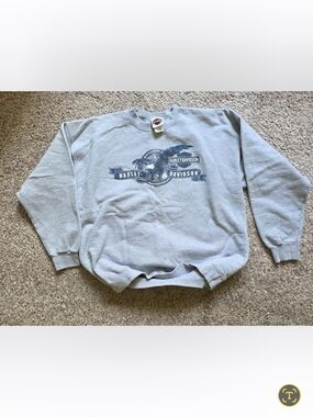 Harley-Davidson Gray Crewneck with Navy Logo
